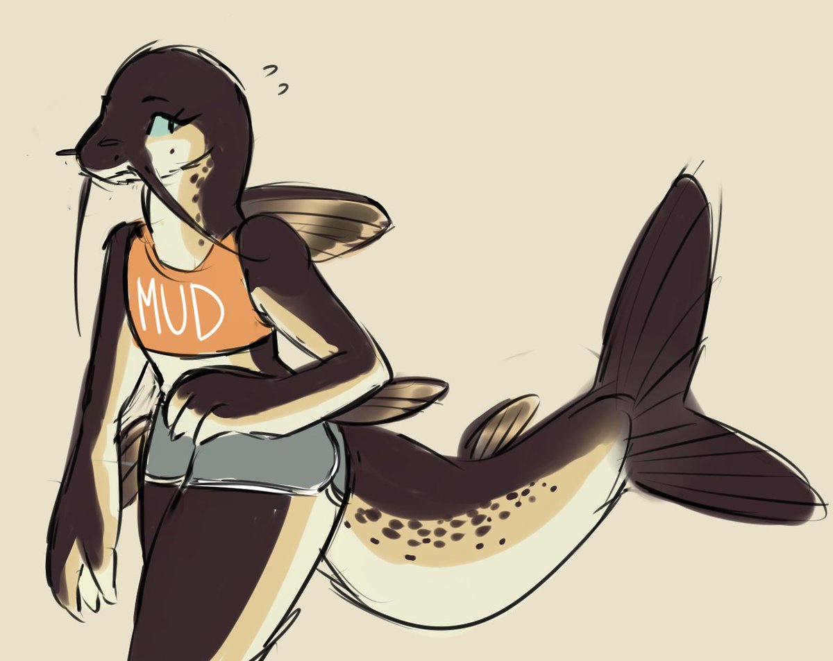 WE FISH NOW? here's a catfish gal i made 3 years ago. i should be draw...