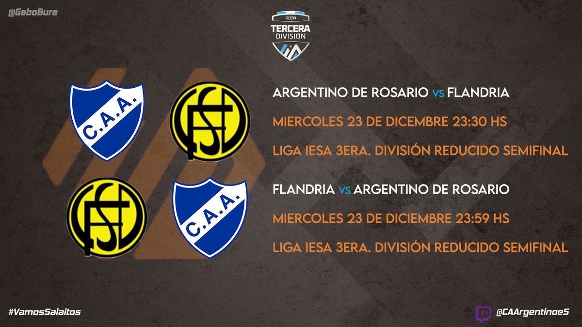 🇦🇷¡REDUCIDO: SEMIFINAL!

⚽ Por un lugar en la final, el Salaito enfrenta a @FlandriaClubPro. En busca del tan ansiado ascenso, el equipo buscará la victoria en #LigaIESAArgentina.

#VamosSalaitos