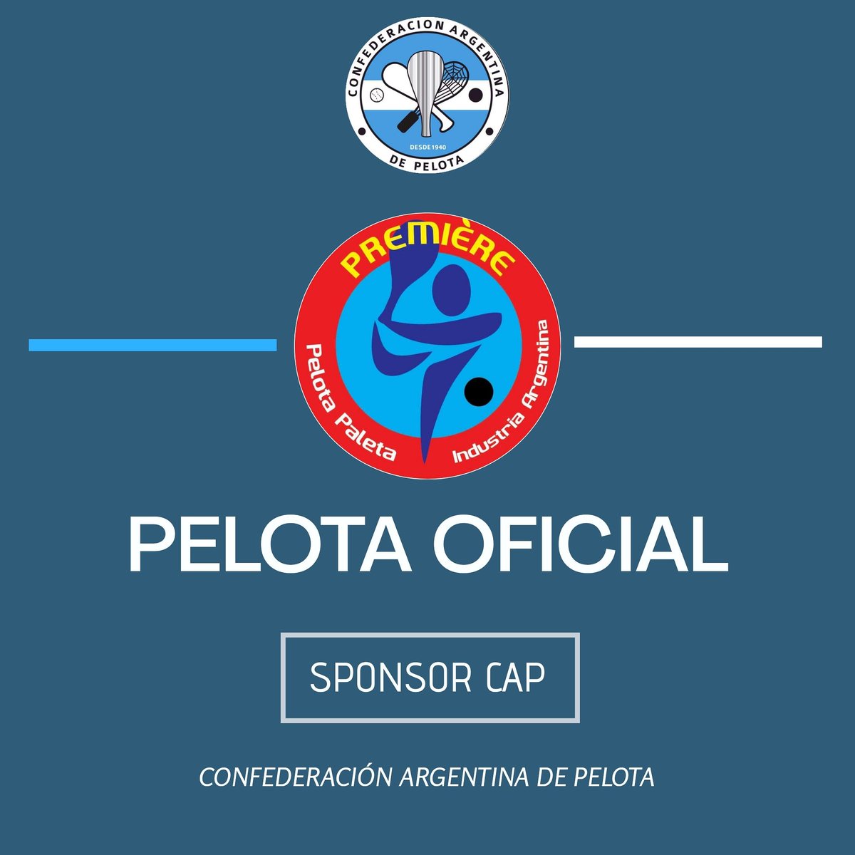 🇦🇷 La Confederación Argentina de Pelota les presenta al nuevo Sponsor Oficial de nuestra institución, PELOTAS PREMIÈRE. Siempre buscando la mejor manera de que el deporte de la Pelota siga adelante, agradecemos a sus creadores y colaboradores.
