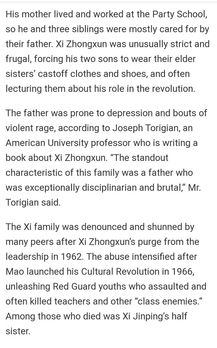 Xi's half-sister was apparently killed during the Cultural Revolution.