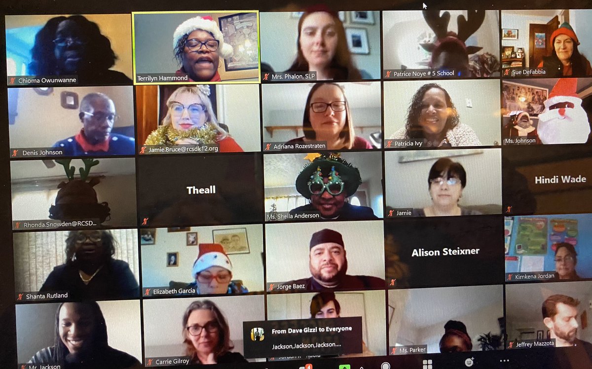 RCSDsch5's tweet photo. Infusing the holiday spirit in our last staff PD in 2020 was a lot of fun. Looking forward to 2021!! @LCMLessons @RCSDNYS @Chief1RCSD @HammondTerrilyn #GoBobcats #forwardtogethernow https://t.co/sC8g9z9YGo