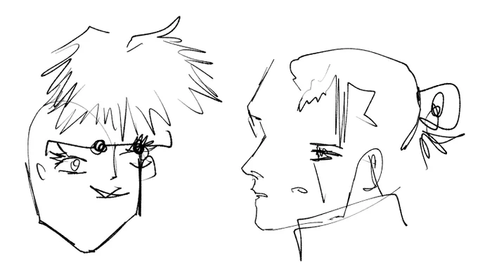 ok i wanted to rest my eyes for a minute so i drew getou and gojo w my eyes closed and IM............. 