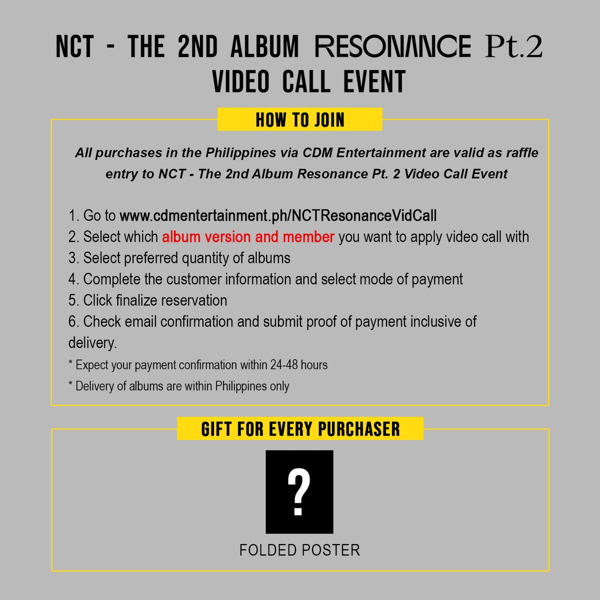 cdmentph's tweet photo. See How to Join, Gift for every Purchaser and General Event Rules here 💚 #NCT2020xYglobalmusic
#NCT2020 #NCT127 #NCT_DREAM #NCT_U #Way_V #NCTResonanceVidCallEvent https://t.co/rcd0CmbGyZ