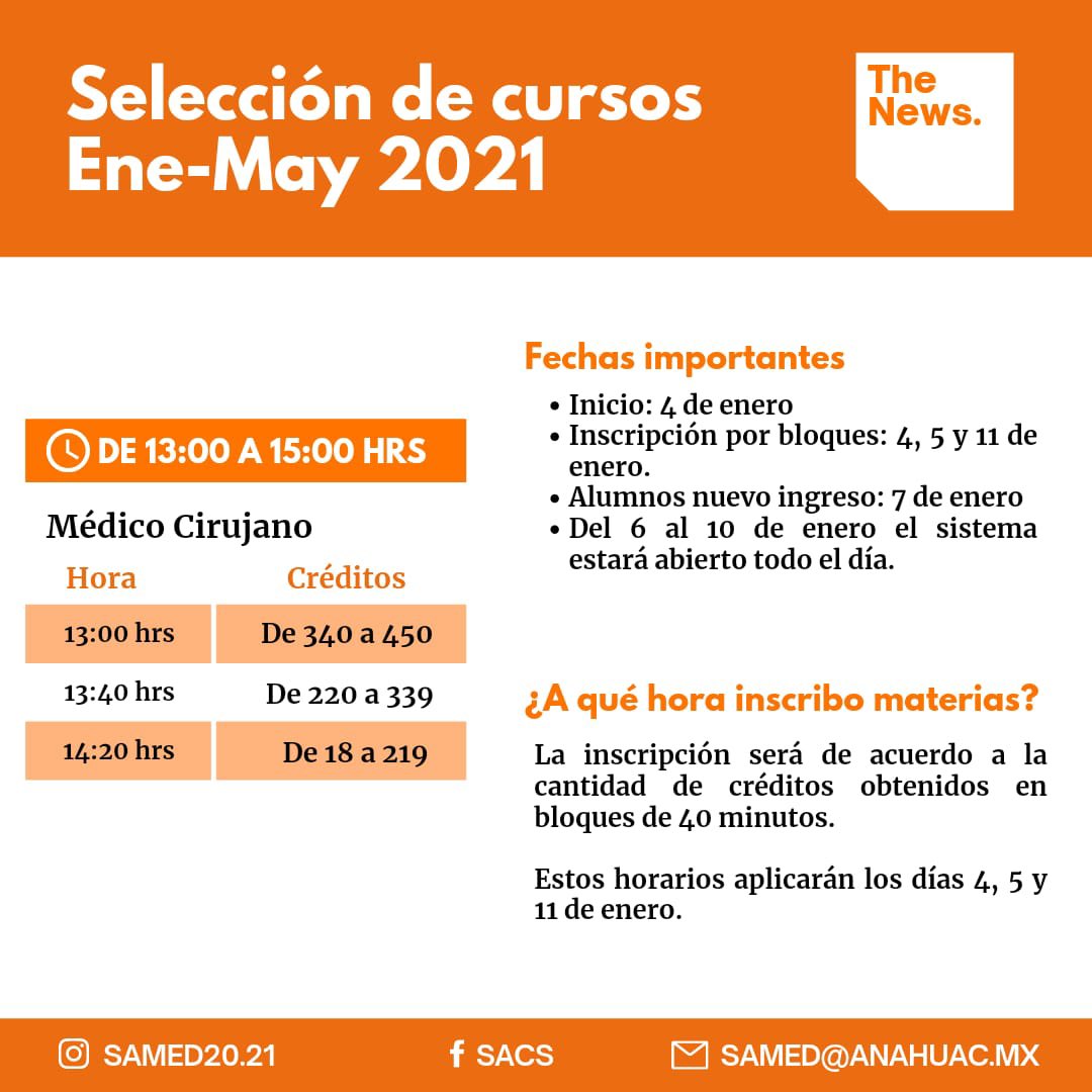 samedAnahuac's tweet photo. ¿Ya sabes cuándo te toca meter materias? ¡Qué no se te pase la fecha! 📚

#TheNews #SAMED #Medicina #Anáhuac https://t.co/xFvofs5Jbs