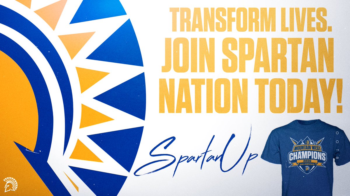 There’s no better time to join Spartan Nation! 

In celebration of <a href="/SanJoseStateFB/">San José State Football</a>’s Mountain West Championship, all new gifts of $50+ between now and 12/31 qualify you for an official MW Champions t-shirt! 

Secure yours TODAY! 
🔗: giving.sjsu.edu/ATHScholarship

#SpartanUp