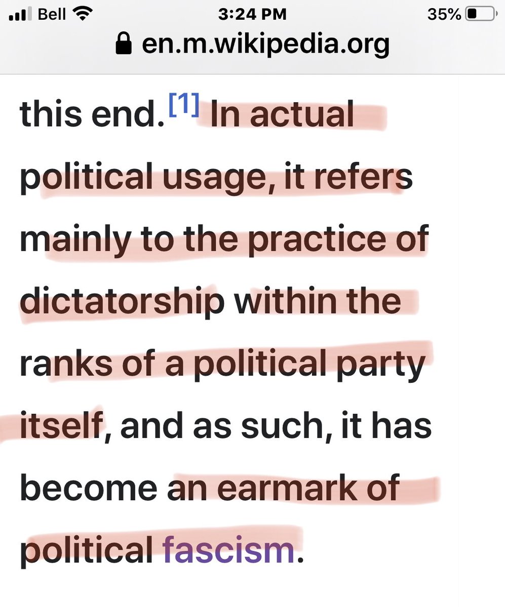 Fascist political parties implement a hierarchy with one strong leader in control. This is a German concept of a leadership principle. Developed before World War One. Trump, Kenney, Harper, Ford use Führerprinzip.