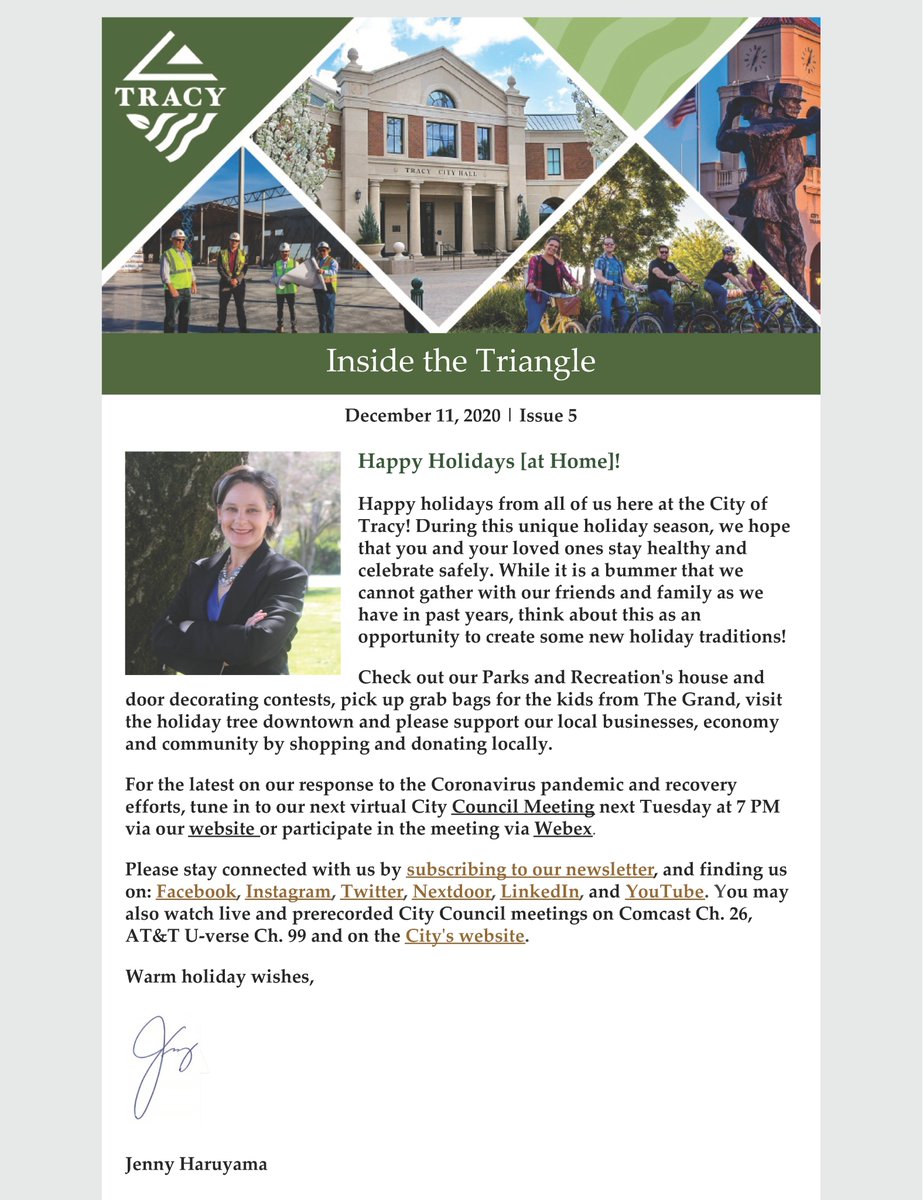 cityoftracy's tweet image. Read our holiday issue of #InsideTheTriangle for the latest news and info about what’s happening in the #CityofTracy:
conta.cc/3nfs6GQ

Is there a project you would like to learn more about or something you would like to see highlighted in future issues?  Let us know!