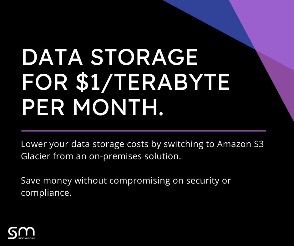 Need a more affordable way to store plenty of data for long-term backup? For just $1 a month, Amazon S3 Glacier offers 1 terabyte of storage with multiple retrieval options to fit your use case.

#cloudcomputer #aws #awsglacier