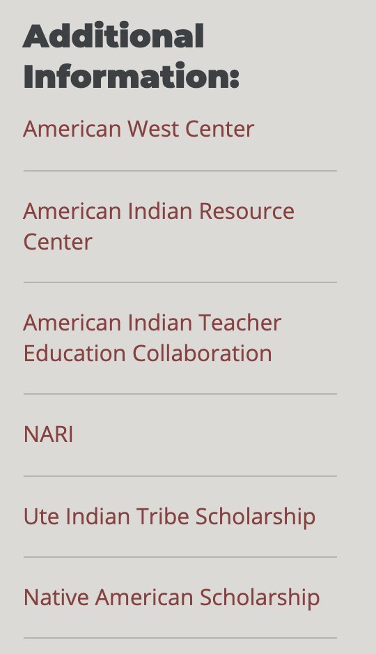 Ooh, this looks promising! A link to the American Indian Resource Center and two links to scholarships! That's probably really helpful and informative.Wait for it...
