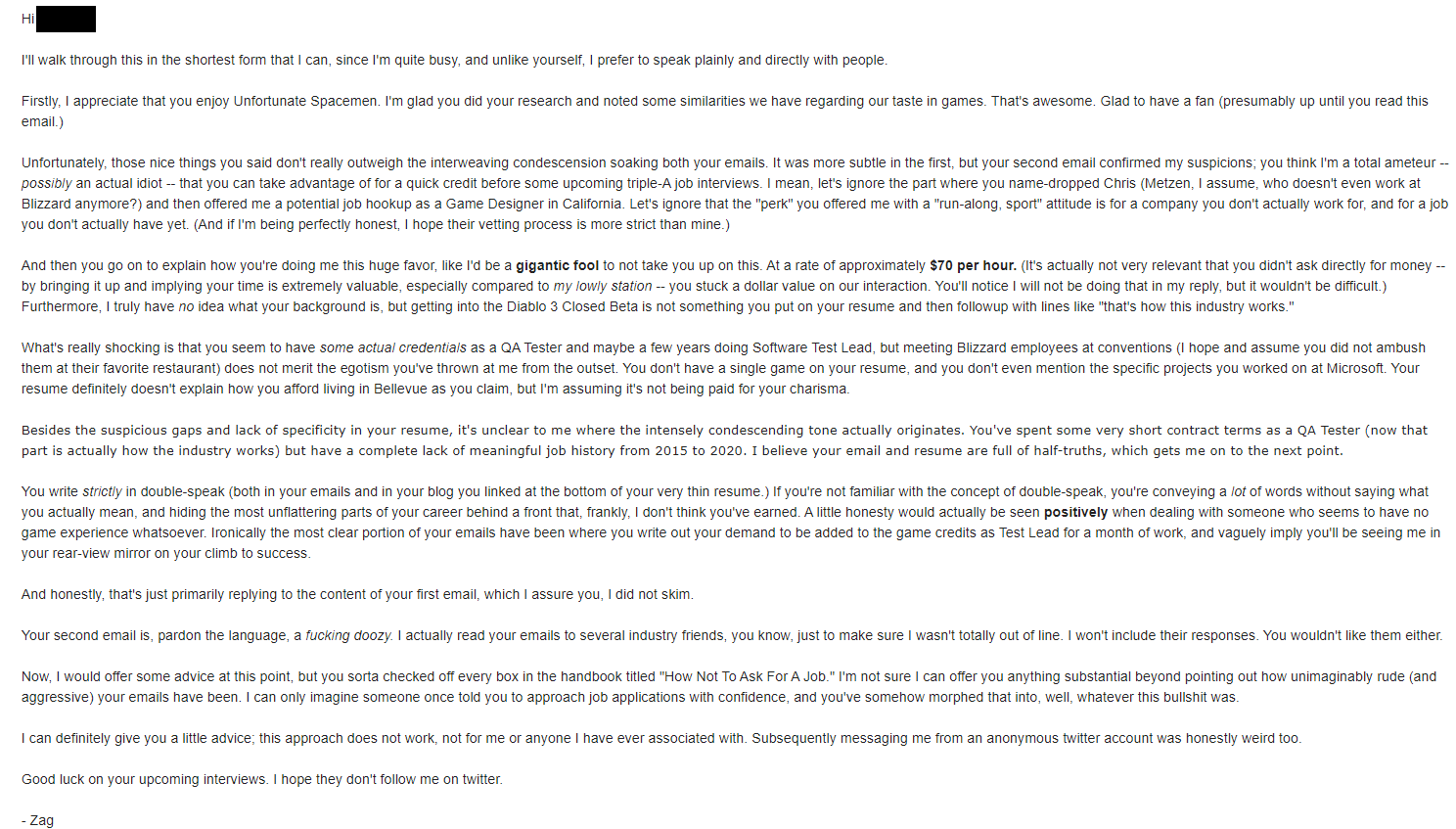 Zag How Not To Ask For A Job