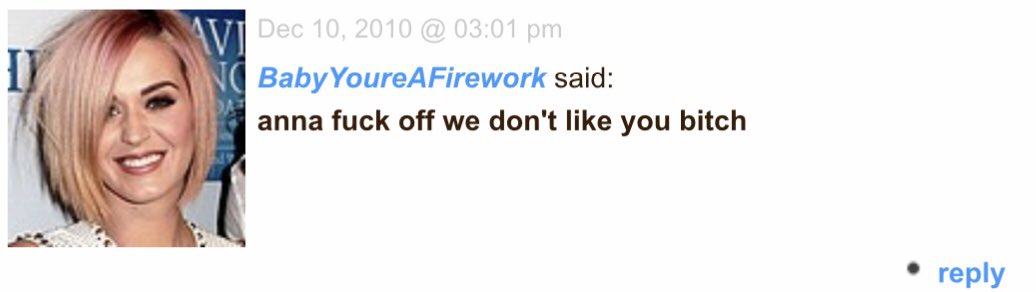and as fast as the video had surfaced, fans launched an anti-anna campaign across the web, spanning facebook, twitter, youtube (and, since this is 2010, formspring), driving the disney drama magnet into hiding and deactivating her accounts amid a sea of tweener death threats
