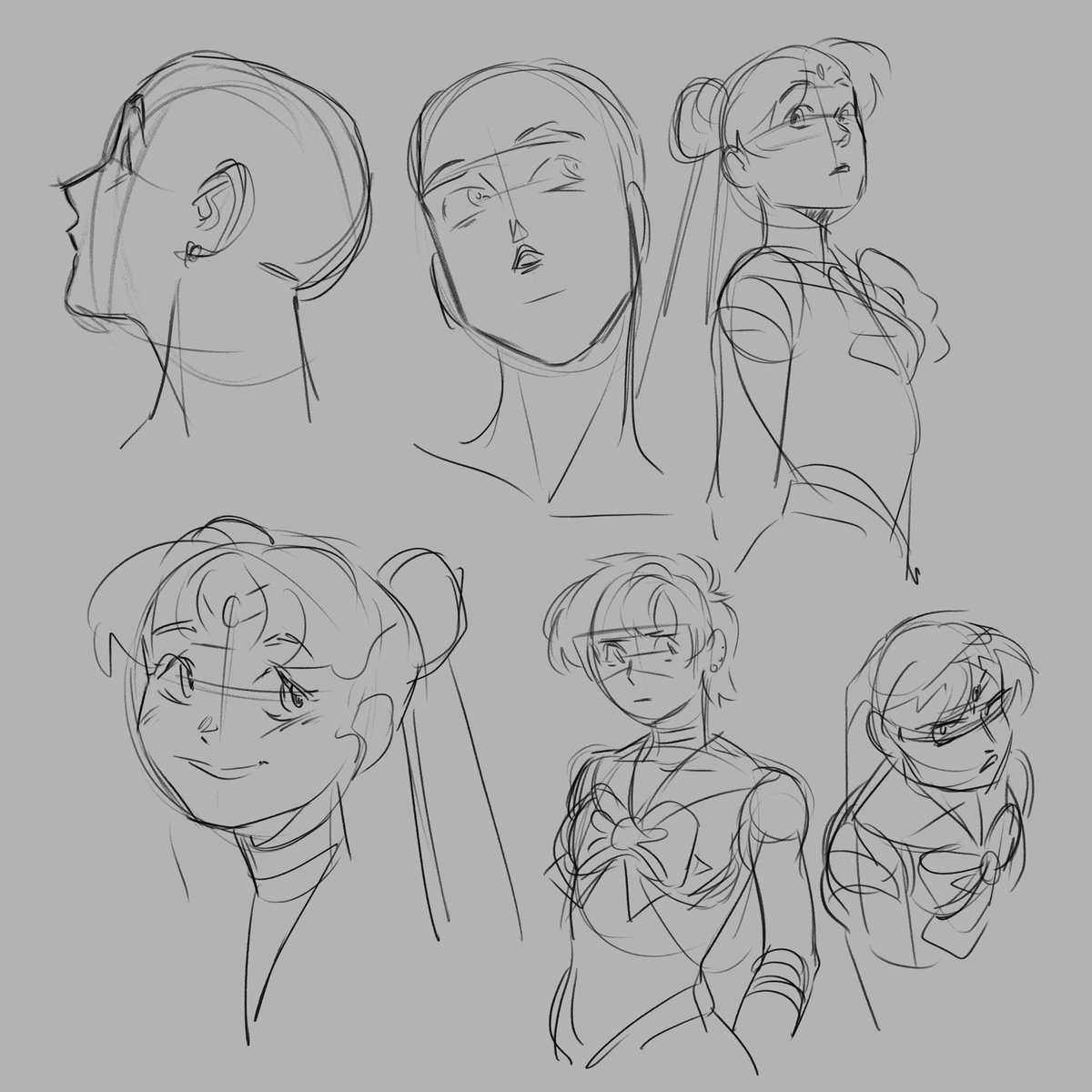 Girl heads.... mostly sailor moon 