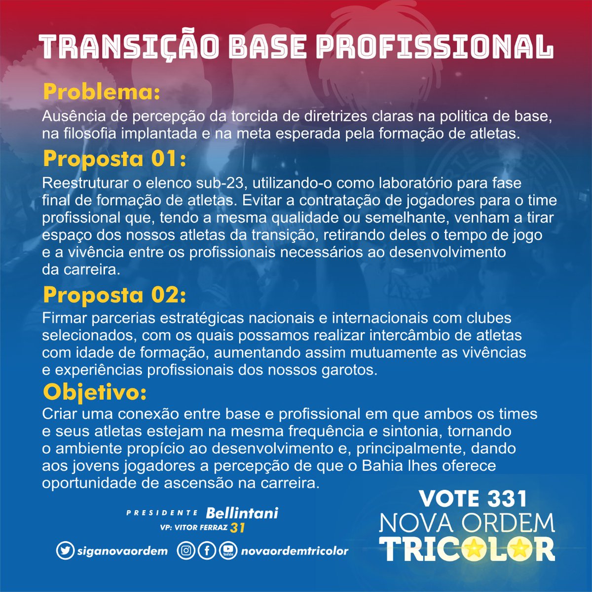 siganovaordem's tweet photo. Buscando ser objetivo também no carro-chefe do clube, a gestão do futebol, a Nova Ordem Tricolor, apresenta suas propostas de manutenção do que deve ser dado continuidade e do que o clube deve mudar para prosseguir no processo de melhoria que está em execução. https://t.co/CWpnQpkBru