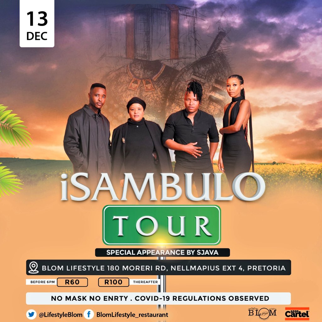 LifestyleBlom's tweet photo. This Sunday we are blessed with 1020 Cartel's talent with #iSambuloTour featuring special appearance by @Sjava_atm at our shores. Be sure to have a great time and enjoy the beauty brought by the pack.
#iSAMBULOTOUR
#BETHELIFESTYLE
#BLOMLIFESTYLERESTAURANT https://t.co/58HaNDl1rS