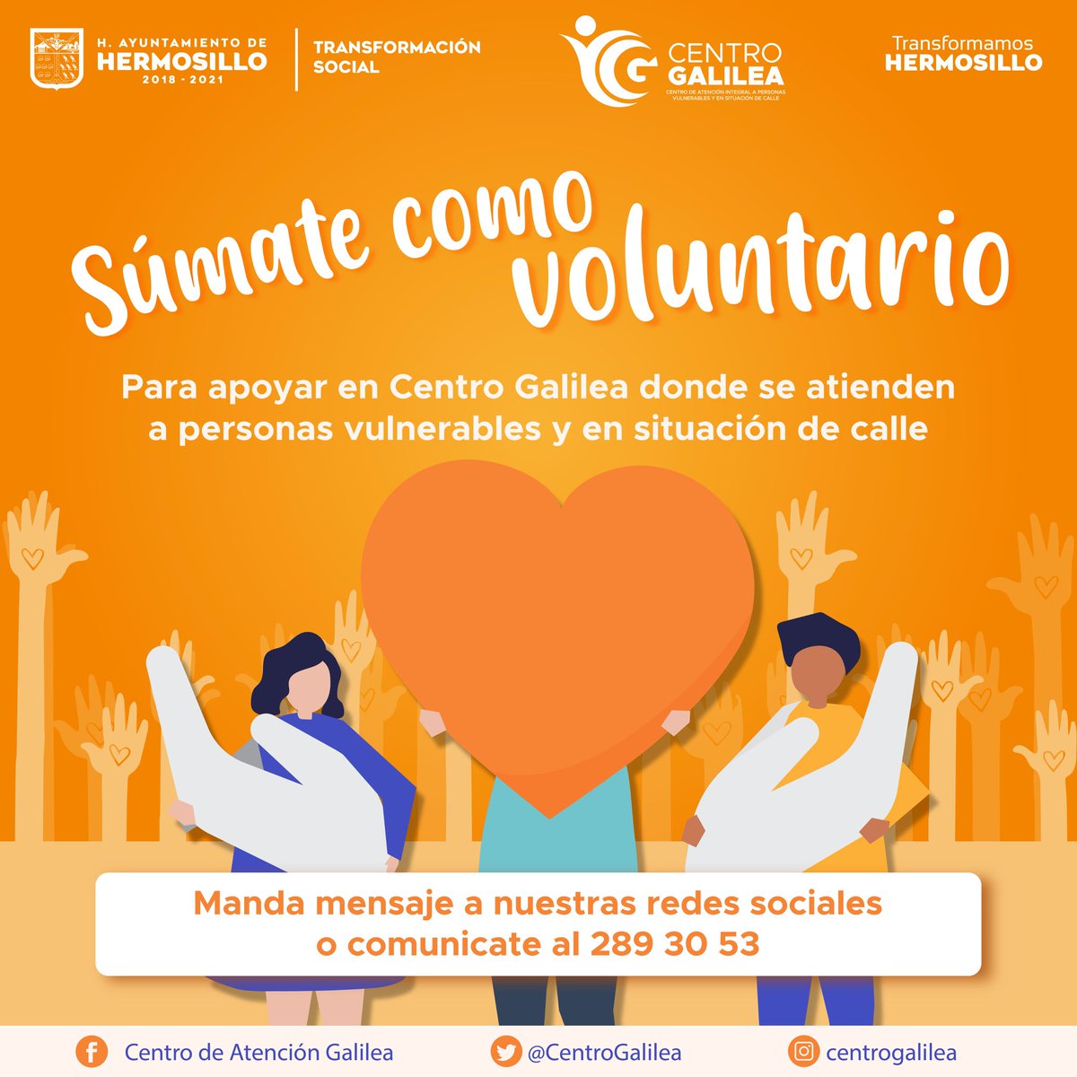 CentroGalilea's tweet photo. ¡Te estamos esperando! Súmate como voluntario en nuestro centro en apoyo a personas vulnerables y en situación de calle

Puedes donar ropa de invierno y cobijas nuevas o en buen estado y alimentos no perecederos.

Comunicate a las redes sociales o al 289 30 53.
#PorEllos https://t.co/GvuQ1B4Ast