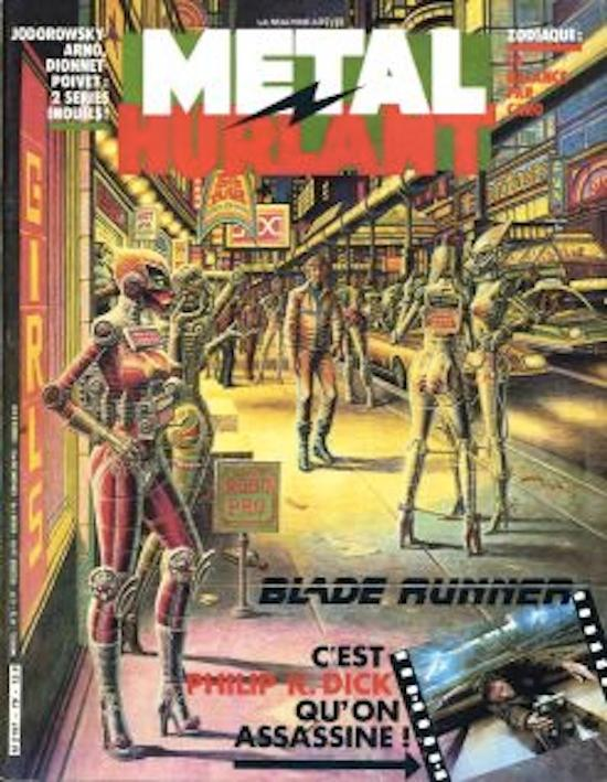 Cyberpunk aesthetics owe some debts to earlier art forms, both from the punk movement and from underground and futuristic art, like that explored in 𝘔𝘦𝘵𝘢𝘭 𝘏𝘶𝘳𝘭𝘢𝘯𝘵. (𝘏𝘦𝘢𝘷𝘺 𝘔𝘦𝘵𝘢𝘭 magazine for yanks.)2/