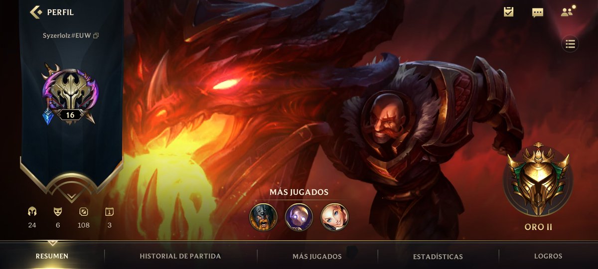 Bueno por hoy dejamos la cuenta de <a href="/wildrift/">League of Legends: Wild Rift</a> en Oro 2 , mañana a por ese Platino!