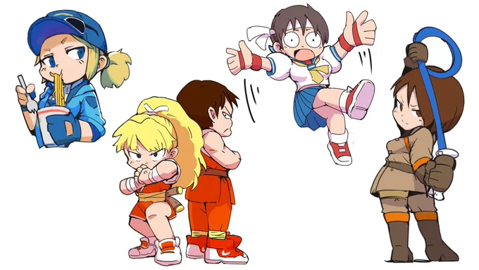 assortment
Lucia
Guy, Maki
LegSweep down Sakura
KOF whip 