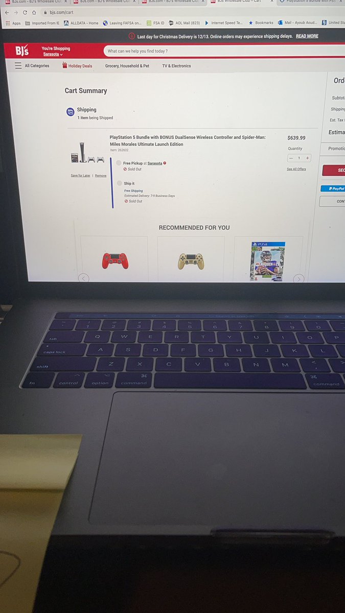 HotRod3346's tweet photo. @PS5_Restockk BJs sold out in my cart https://t.co/hvKqq5ldd3