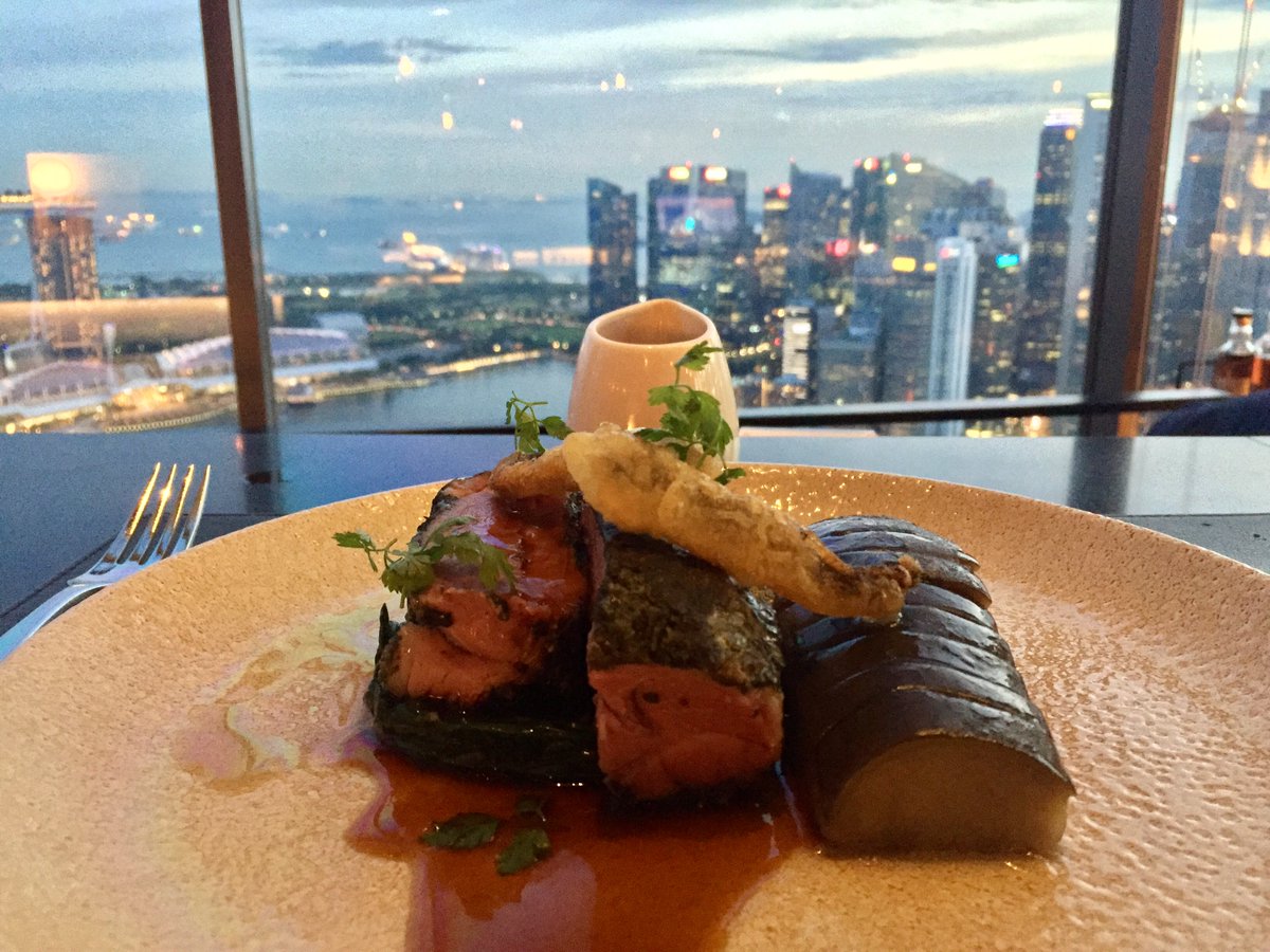 In the evening  @eisakuken brought us to a fancy restaurant and it was the most expensive meal I've had in a long time. But the view was great!