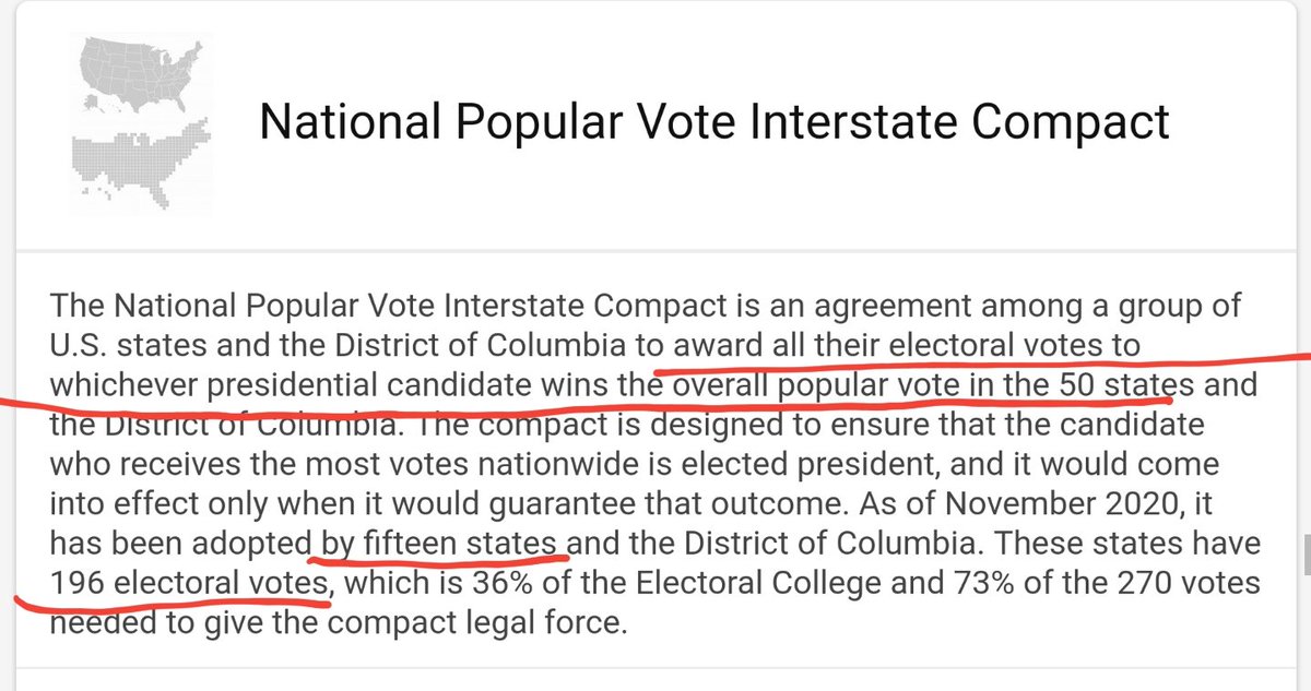 10. "But Sam, what if the legislatures & the GOP subvert the will of the people in their respective states?!"My friends, the Dems have been working for years to subvert the will of the people in the respective states.Behold, the National Popular Vote Interstate Compact: