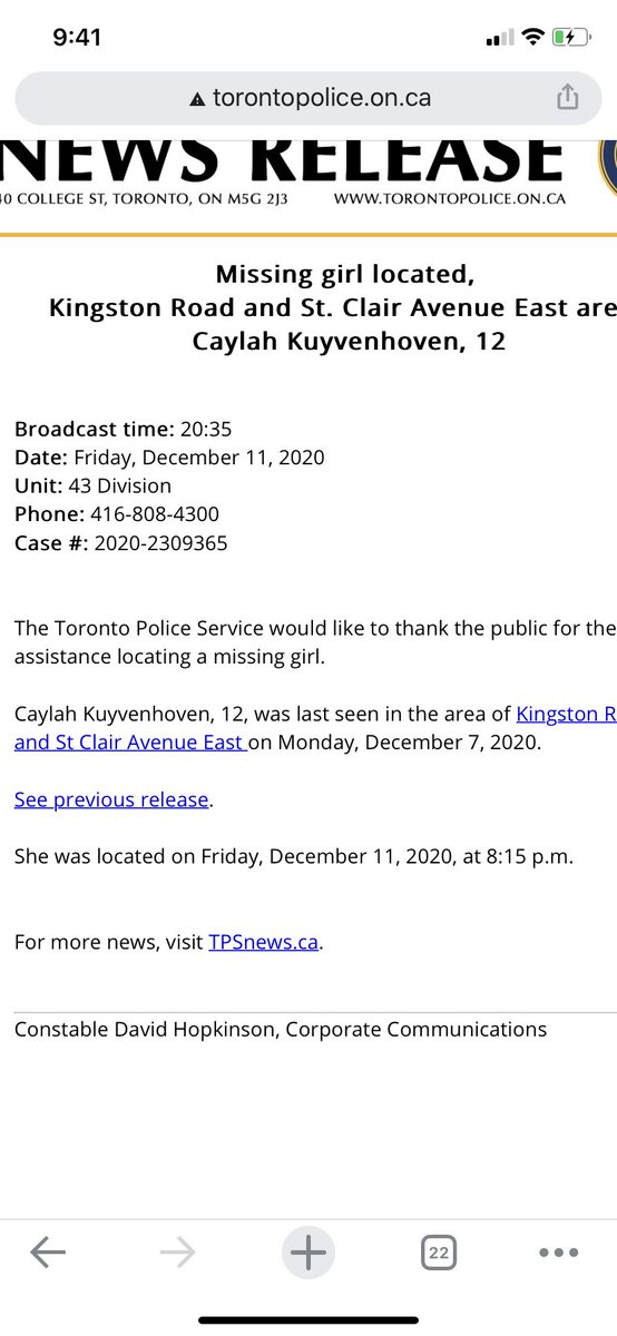 Happy to say Caylah was located safe and sound about an hour ago. Thank you everyone for your concern and well wishes.