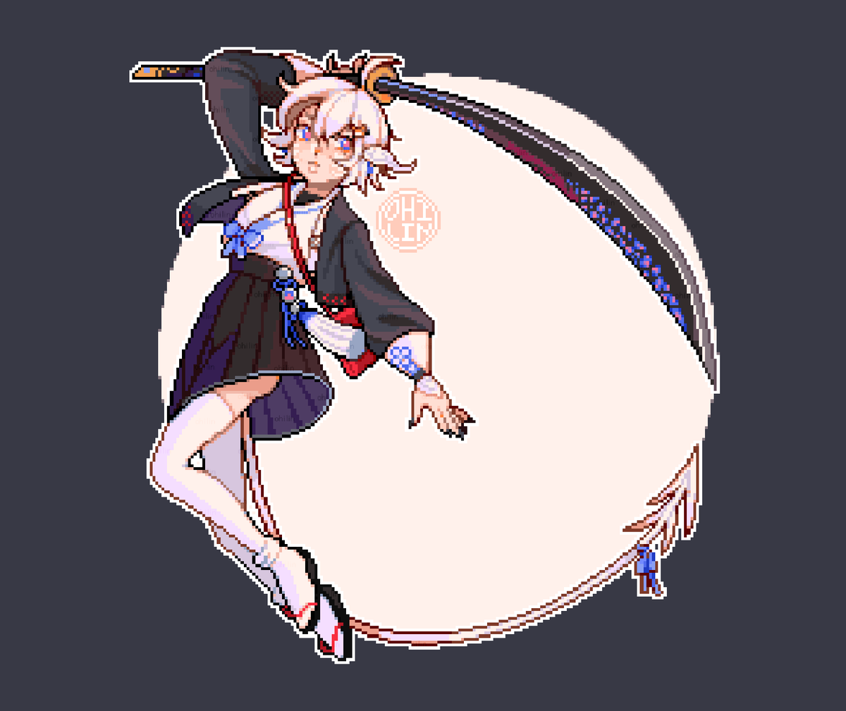 「⚔️Art Trade for @sakokii ⚔️

#pixelart #」|A pixël farmer doing honest work.のイラスト