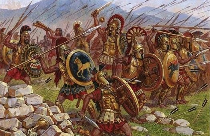 WanaxTV's tweet photo. Battle of the Fetters was a conflict between #Sparta and #Tegea c. 550 BC. Spartans brought chains with them, believing in their victory and conquest of #Arcadia. Instead, they themselves were defeated and became prisoners of war in the same chains they brought ⛓️ #AchaeanHistory https://t.co/vQNgA0CiOB