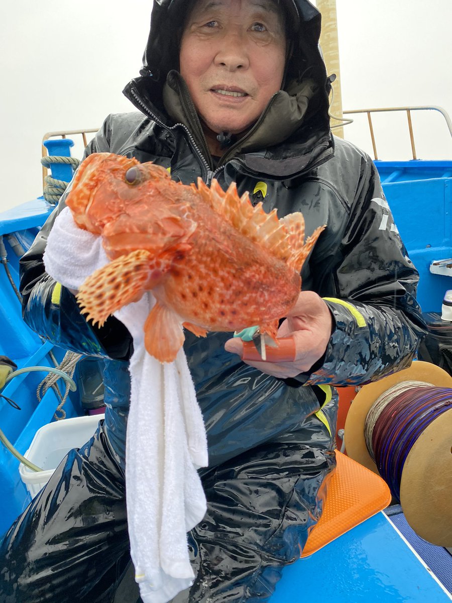 釣り船布子丸 サメが入れ食い 間にオニカサゴと目鯛