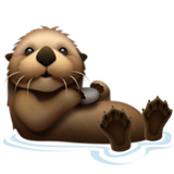 APPLE OTTER EMOJI- extremely good pose and i LOVE the little rock in her paws but i don't love the gradient shading. i think it is ugly and one of the major drawbacks of apple emojis. 7/10