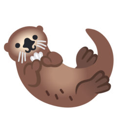 GOOGLE OTTER EMOJI- oh fuck.; oh fuck yeah. oh hell yeah. her SMILE! her little black eyes! the simplicity of design! the little clam! GOD I LOVE HER!!!!!! the only real drawback is that i don't love how her arms are drawn. 9/10