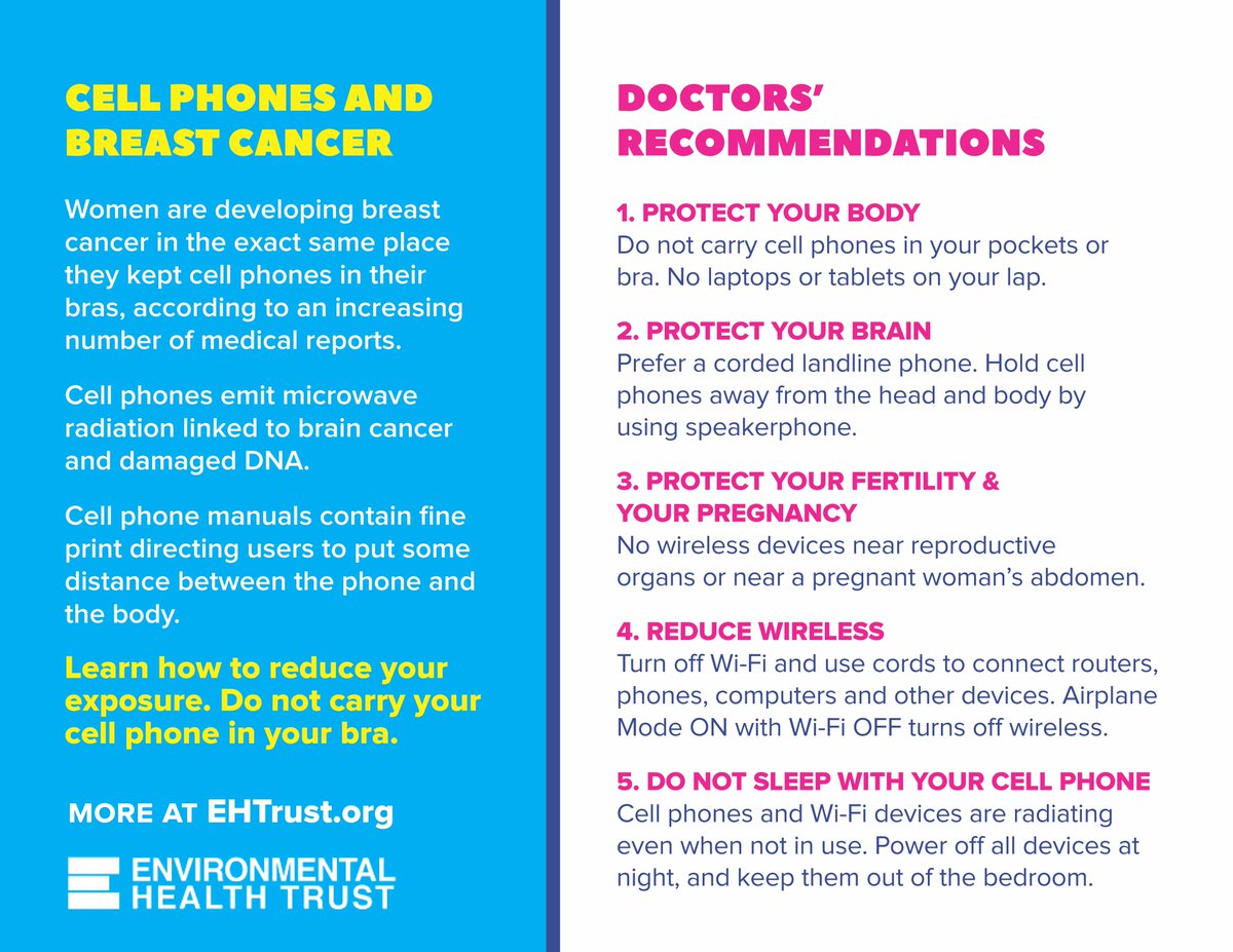 saferphones's tweet photo. Do you hold your cell phone against your body? Please stop and follow these guidelines. New review finds #radiofrequency radiation linkage btwn cell phones, computers to higher breast cancer risk https://t.co/4p4d63WbOR #breastcancerawareness #science #cancer #practicesafetech https://t.co/tpjlz5z9Lo