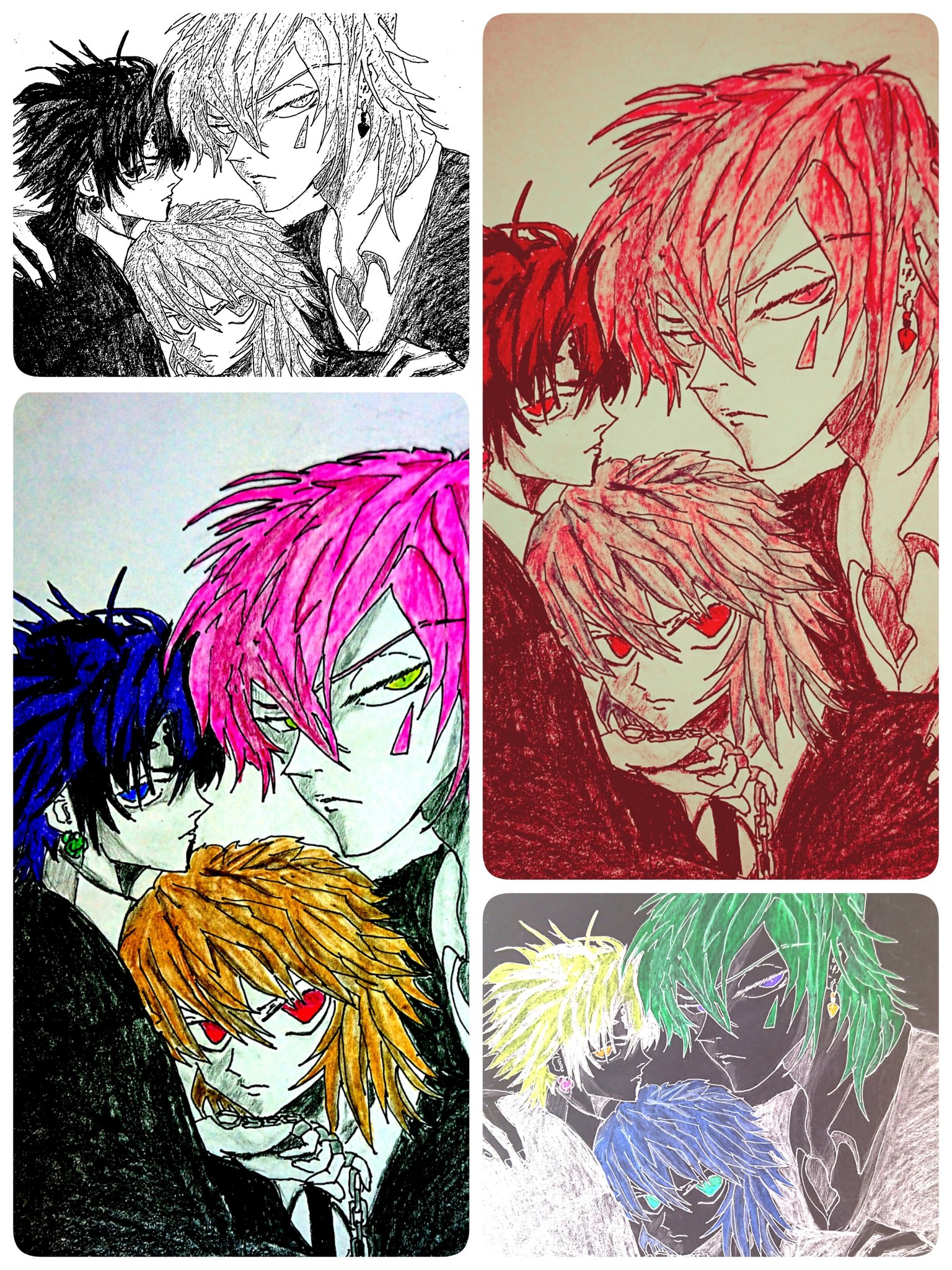 Yuccho Hunter Hunter ヒソカ クラピカ クロロ 三角関係を描いて色塗り完了 Hunterxhunter ハンターハンター Hunter ハンターハンターイラスト ハンターハンター夢女子さんと繋がりたい ヒソカ クラピカ クロロ クロロ実績 イラスト