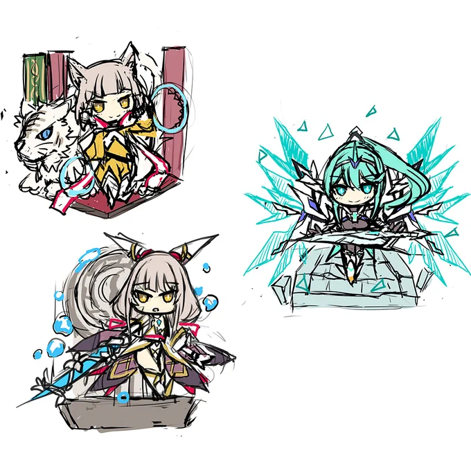 こんな感じのニア&プネちゃんアクキー作りたい案?✨✨ 