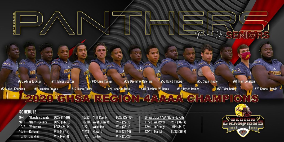 We've struggled through some adversity, won a Region Championship for the first time in 61 years, &amp; made a great run in the playoffs. Thank you Seniors for your leadership and paving the way for future Panthers. We're proud of you all! #OneTeamOnAMissionToGreatness #OnTheProwl