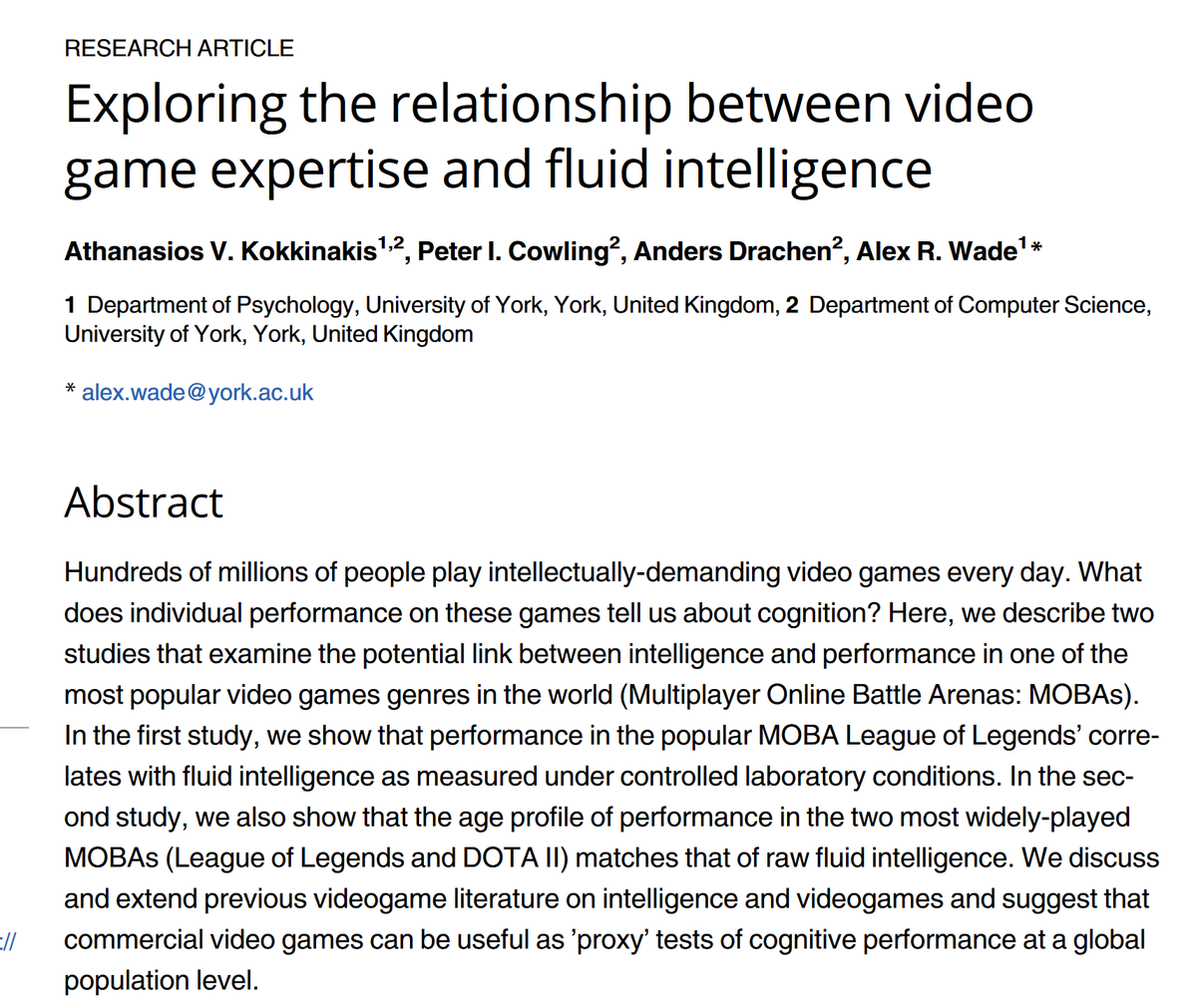Ender's Game/Last Starfighter were right: video game performance shows real skills:Good Civilization players have better management skillsPerformance in MOBAs like Dota correlates with IQGuild leaders in World of Warcraft are more likely to be good leaders in real life