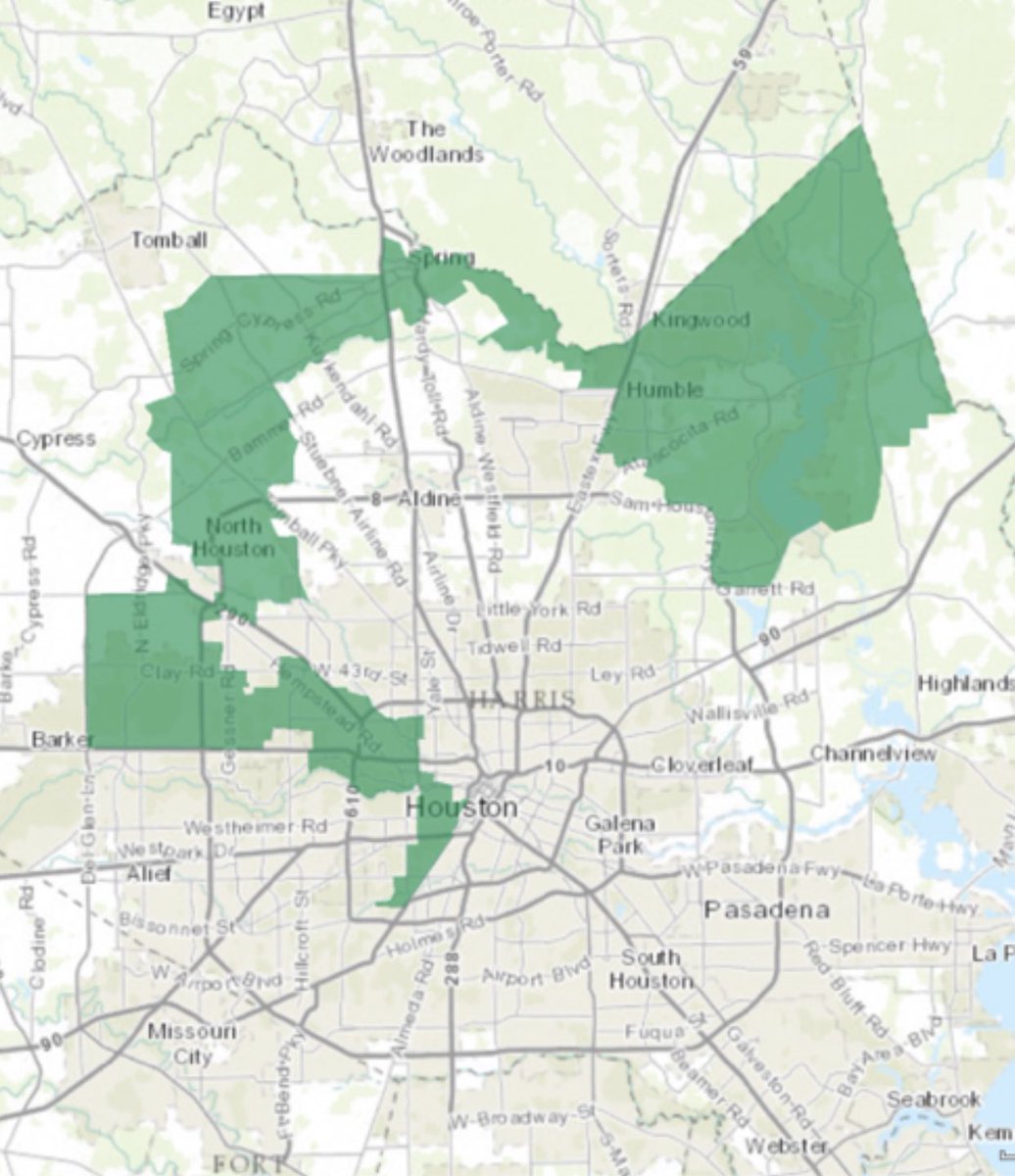  @DanCrenshawTX doesn’t like how certain states conduct their elections. This is Dan’s district in Texas. Strange. It forms a ring around Houston, a Democratic city. It’s been carefully carved to ensure that no Democrat can win. Would someone like to sue Texas for this?