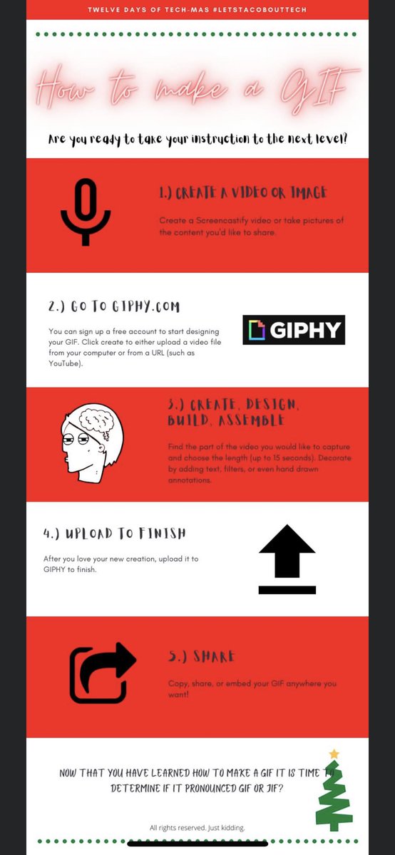 MhsdTechnology's tweet image. 🎄☃️ On the 7th Day of Tech-Mas my tech coach brought to me...How to make your very own GIF! Tech coach Kristi shares instructions for making your own GIFs to share with students! Who doesn&apos;t love a good GIF? #letstacobouttech #mhsd193 #12daysoftechmas
