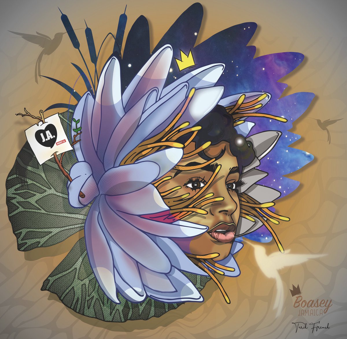 #Jamaica #jamaicanart #jamaicanartist #digitalart #lotusflower #boaseyjamaica #tarikffrench #illustration