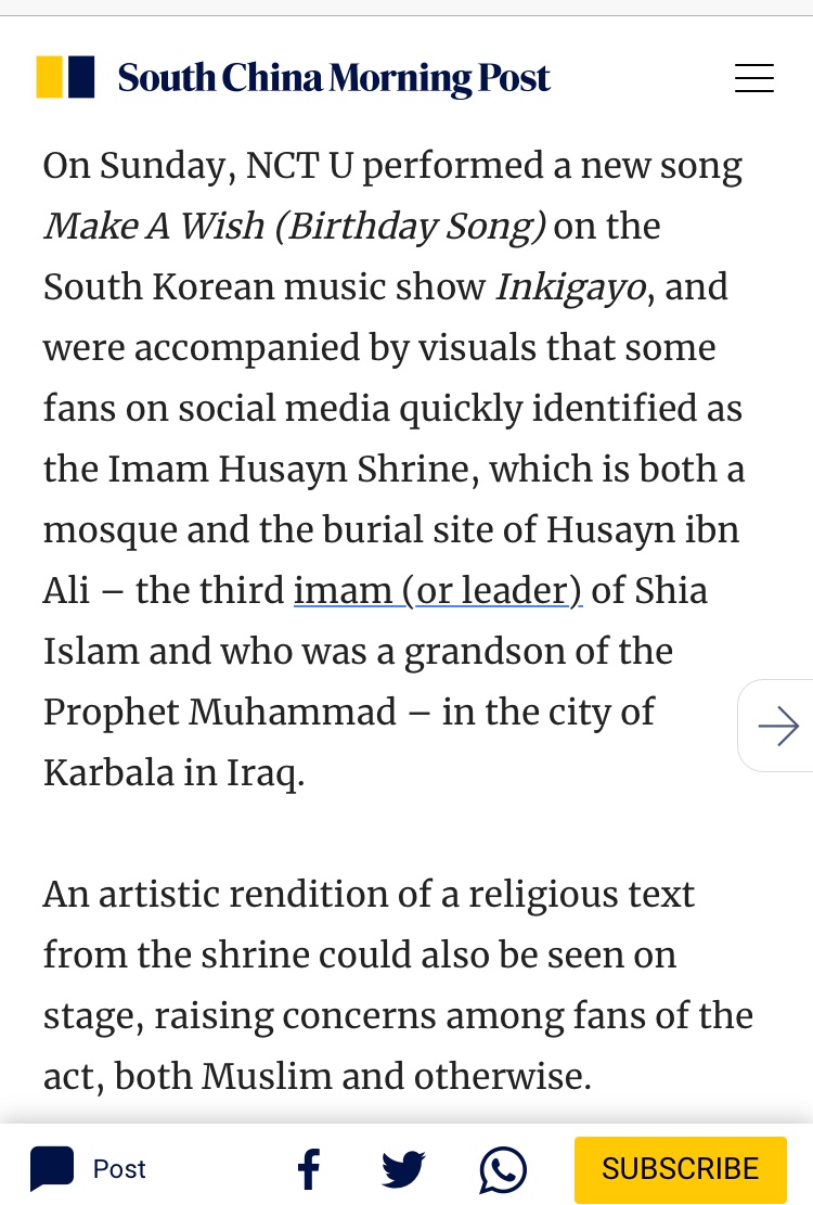 Is it funny & aesthetic to use Prophet  #Muhammad PBUH ‘s grandson burial site & some religious references in MakeAWish stage ? Yes the concept aladdin didn’t allow SM to ignore their mistake. Music pd always told they don’t big control over artist stage #SMStopDisresectingIslam