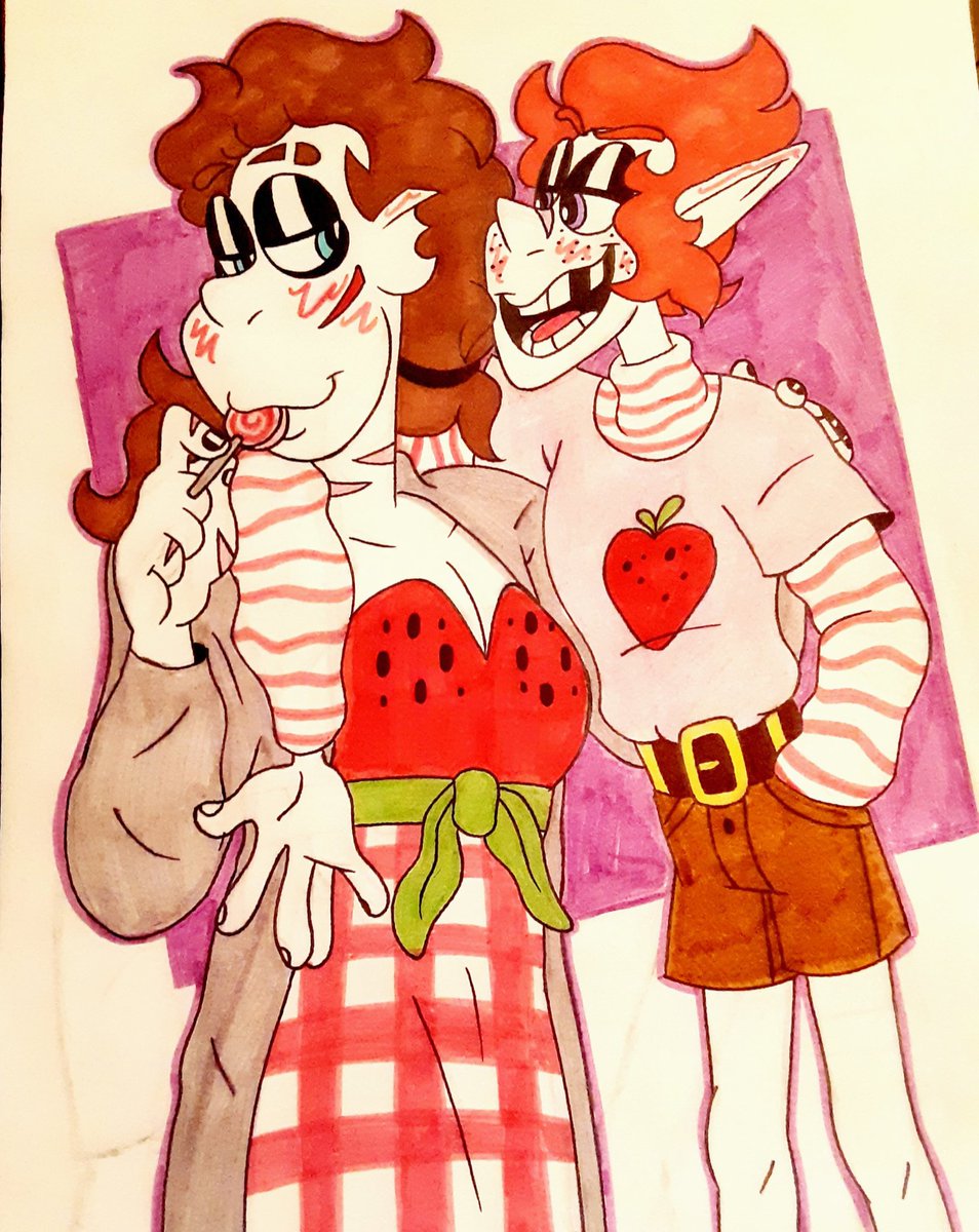 pixelcake5's tweet photo. A set of matching strawberry babes being quite sweet to each other β€πππ
#kathleen #raineth #originalcharacter #oc https://t.co/d23onMOPH6