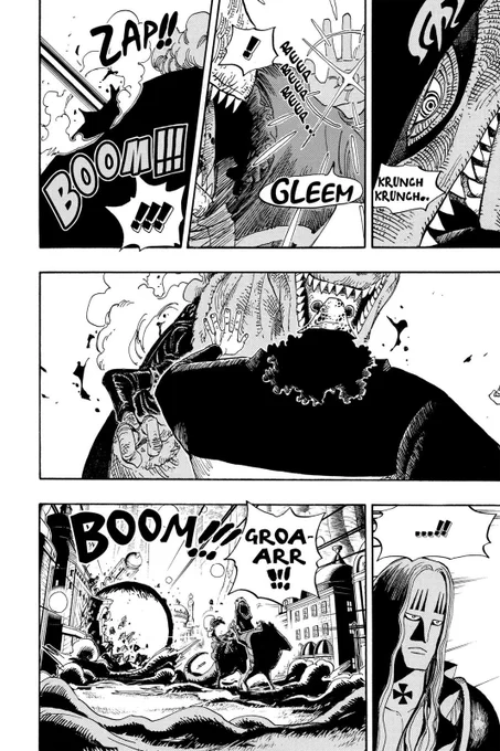 I wonder when Oda will figure out a definitive design for X-Drake's Allosaurus 