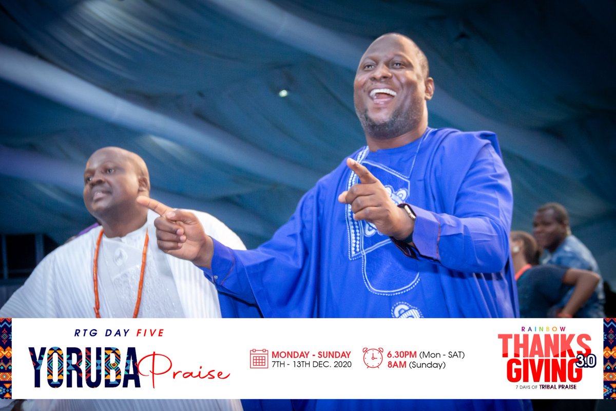 dominioncitylag's tweet photo. RTG day 5 was superb, the yorubas charged up the atmosphere and our heart was filled with joy praising our king.
Today promises to be greater. Watch out for more details.
#RTG2020
#Rainbowthanksgiving
#TribalPraise https://t.co/APpn6bxyJk