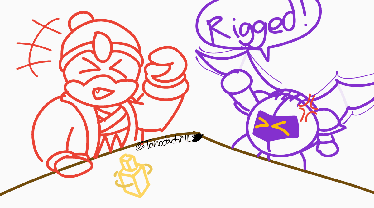 Tomodachi4L's tweet photo. Day 11 of #TomosDeDeDecember - Dreidel
Meta Knight ain't havin' fun...
(this is so lousy-)

#KingDedede #Dedede #Dededecember #MetaKnight #Kirby #KirbyFanArt #Nintendo #Art #Artwork #Artist #ArtistOnTwitter #Drawing #Doodle #DigitalArt #DigitalArtwork #DigitalArtist #Hanukkah https://t.co/I1FfBSuLV1