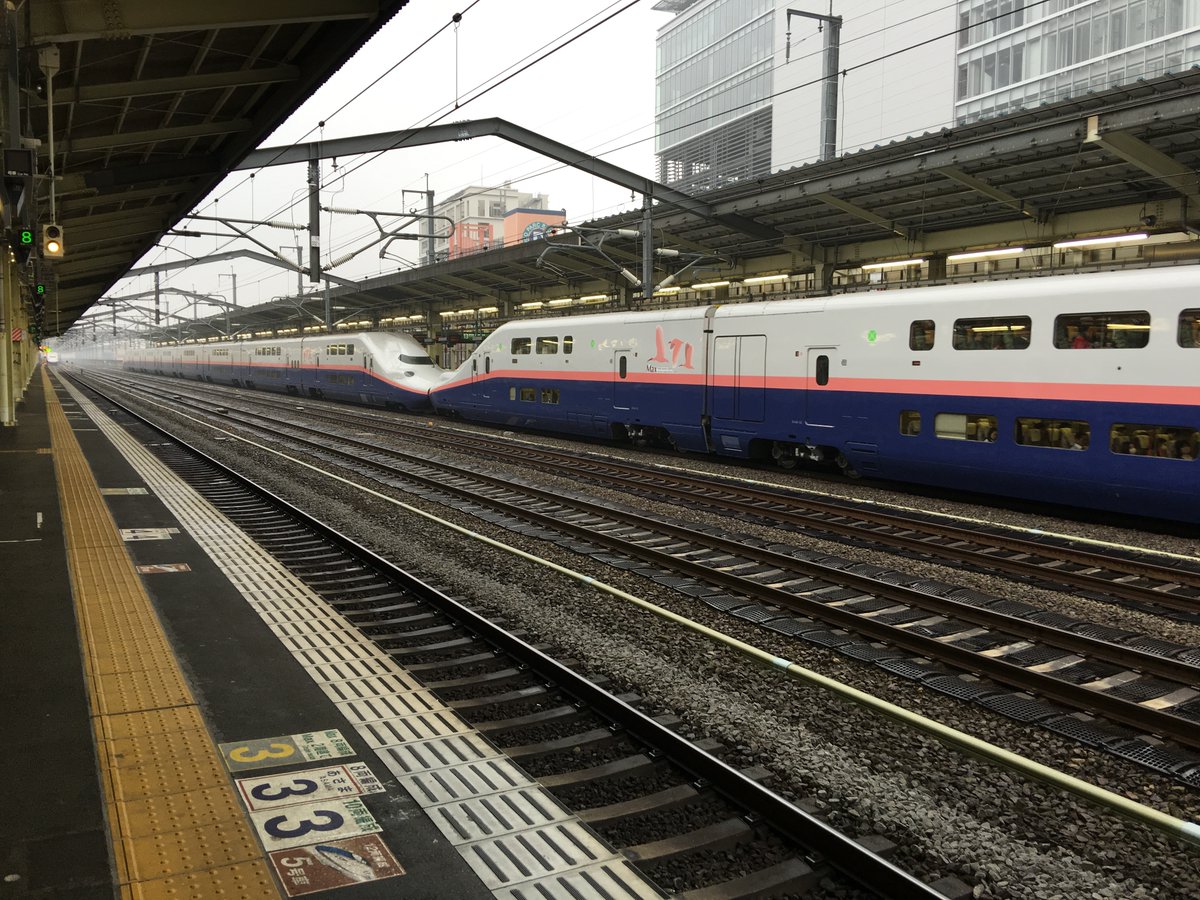 The Joetsu Shinkansen towards Niigata sometimes features the double-decker E4 Shinkansen, the only ones in Japan! Look for a train with "Max" in its name, like "Max Toki".Two of these E4s coupled together can carry 1,634 passengers — the most of any high-speed rail train.