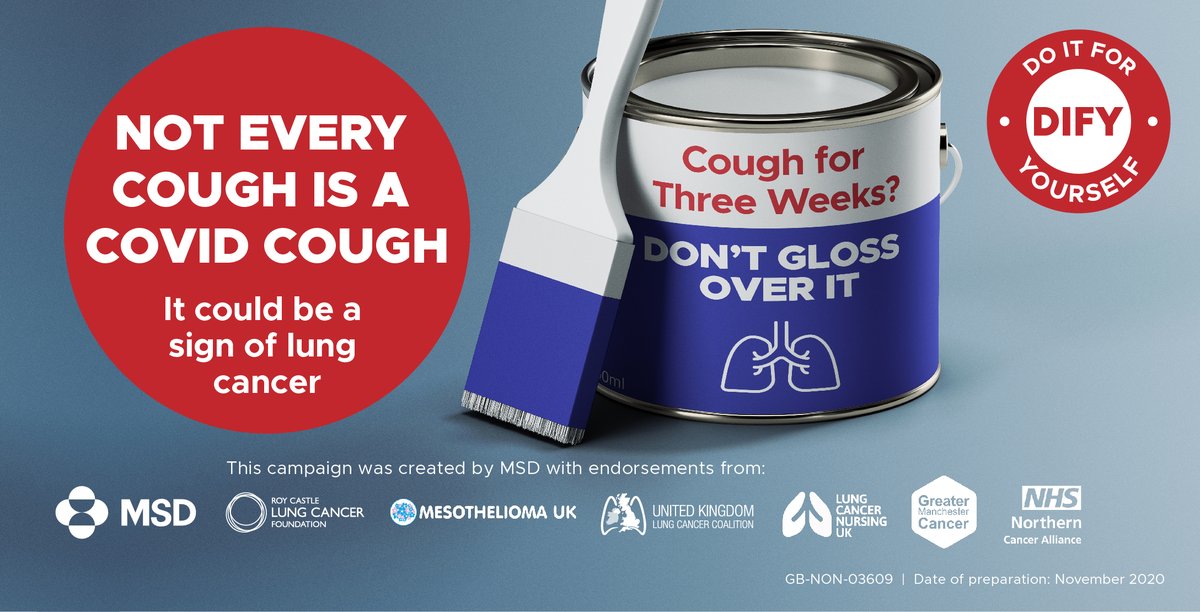 LCN_UK's tweet photo. We are proud to support the #DoItForYourself campaign to raise awareness of lung cancer and the importance of early diagnosis 💪. 

Don’t delay! ❌

If you’ve had a *cough* for more than three weeks than your GP wants to hear from you! https://t.co/cI0EG5jOAO