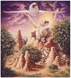 After Hiranyakashipu died, Hiranyaksha became the king of the demons.Hiranyaksha promptly began to oppress the world. He defeated the gods and drove them out of heaven. He also took the earth down to the underworld.