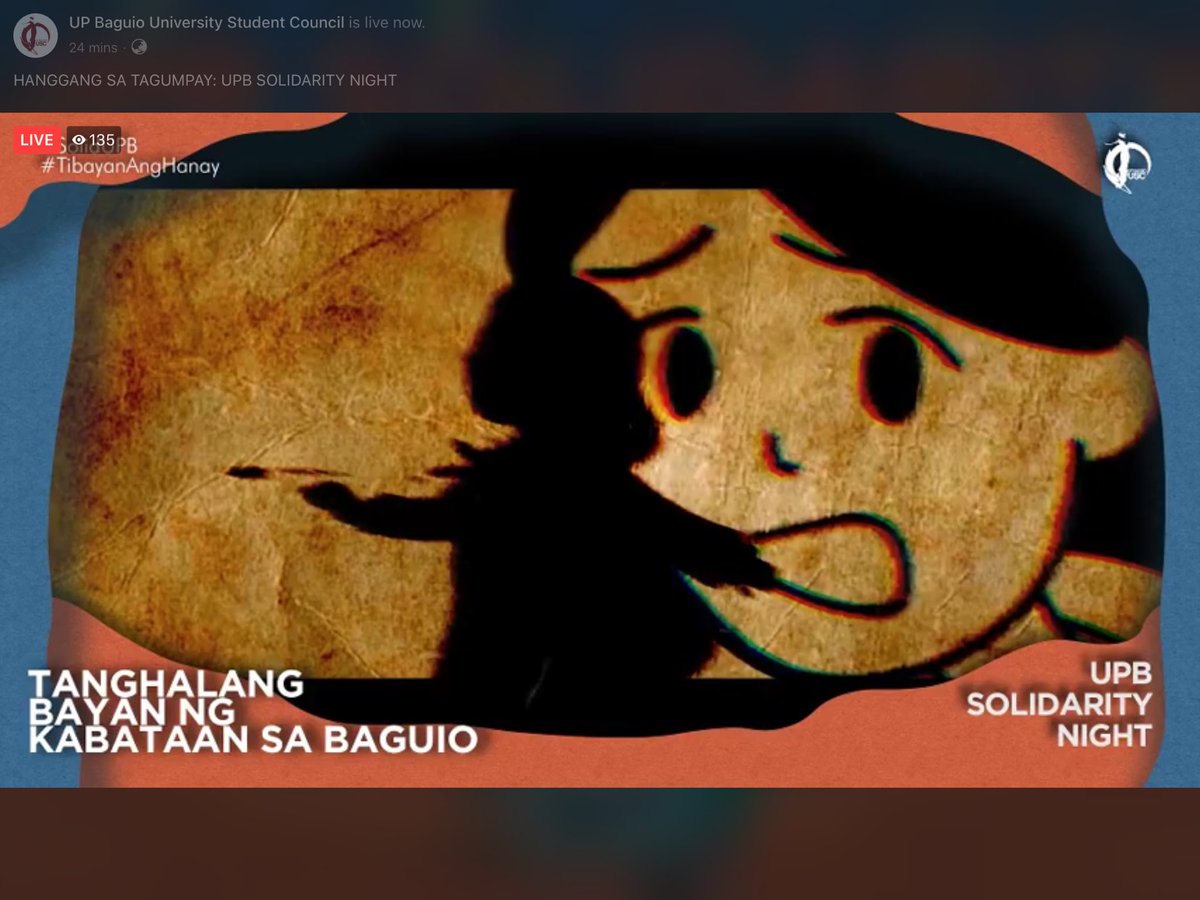 upboutcrop's tweet photo. The program kicked off with a cultural animation by Tanghalang Bayan ng Kabataan sa Baguio (TABAK Baguio) that depicts the resistance of Cordillera farmers to large scale mining and militarization in order to defend their ancestral lands.
#SolidUPB
#UPBPayt
#TibayanAngHanay https://t.co/PIs1Il0gRI