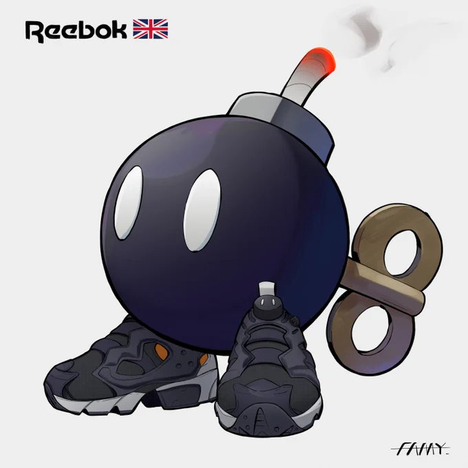 Reebok×ボム兵の絵 