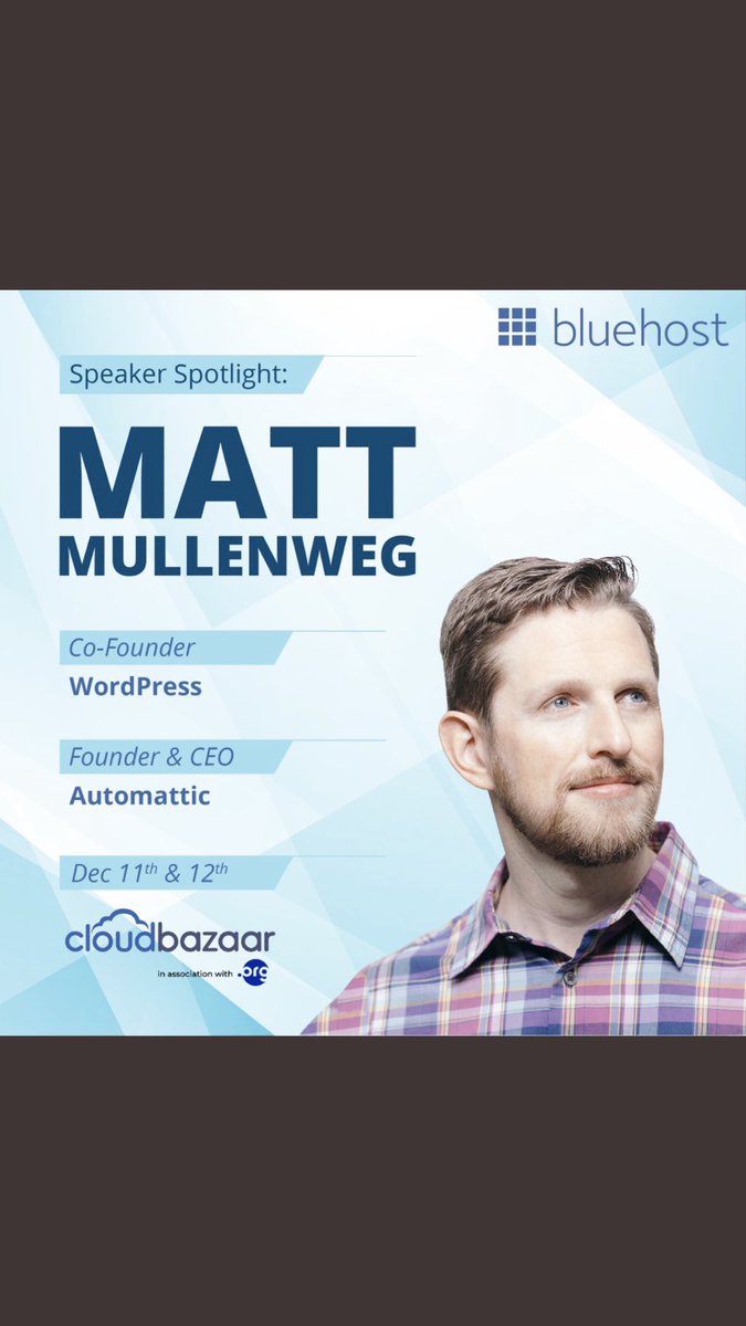 Manish Dalal (@manishdalal) on Twitter photo Check out our fireside chat with co-founder of WordPress Matt Mullenweg yesterday at Cloudbazaar <a href="/CloudbazaarIND/">Cloudbazaar</a> <a href="/bluehost/">Bluehost</a> <a href="/BluehostIndia/">Bluehost India</a> #Cloudbazaar Check out our fireside chat with co-founder of WordPress Matt Mullenweg yesterday at Cloudbazaar <a href="/CloudbazaarIND/">Cloudbazaar</a> <a href="/bluehost/">Bluehost</a> <a href="/BluehostIndia/">Bluehost India</a> #Cloudbazaar